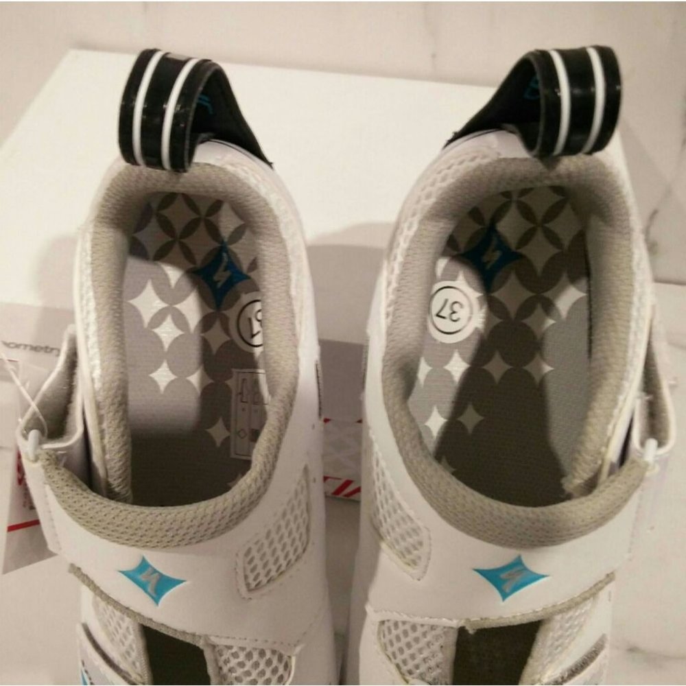 NWB Specialized Trivent Triathlon Cycling Shoes White Aqua 6.5 - Picture 9 of 14